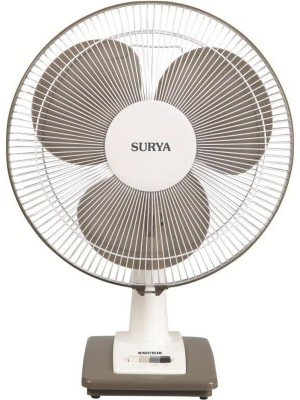 Surya Wind stream table fan 3 Blade Table Fan(Grey white)