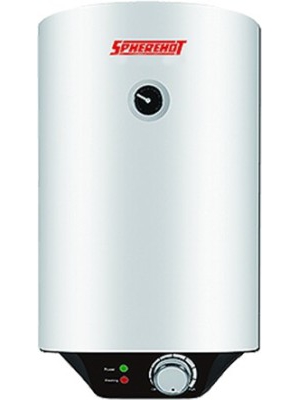 Spherehot 10 L Storage Water Geyser(White, Silver, CYLENDRO)