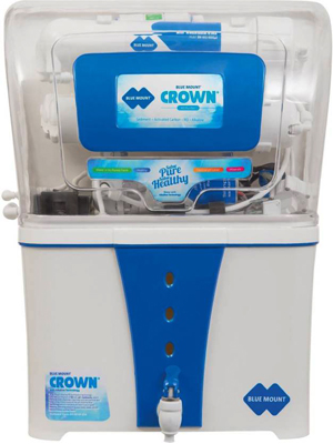 Blue Mount Crown + Alkaline 12 Liters of purified storage 12 L RO Water Purifier