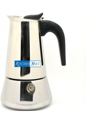 Kitchen Mart Atlasware 400 ml 6 cups Coffee Maker(Silver)