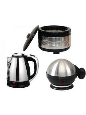 Black Cat Casserole With Egg Boiler with Electric Kettle(1.8 L, Sliver)