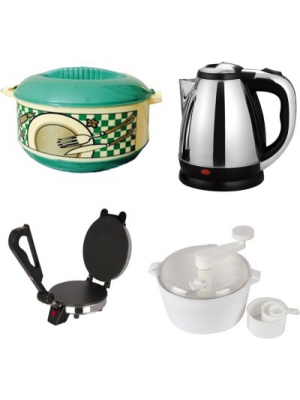 Black Cat Casserole with Roti Maker_+Dough with TR-1108 Electric Kettle(1.8 L, Sliver)