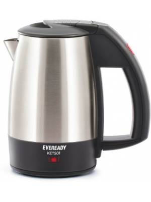 Eveready KET503 Electric Kettle(1 L, Black and Silver)
