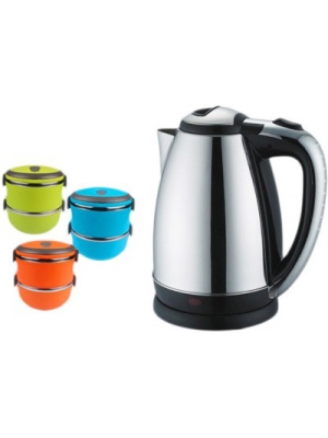 Grind Sapphire Bc55-3 set Lunch box with Electric Kettle(1.8 L, Silver)