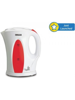 Inalsa Vapor Electric Kettle(1.2 L, White, Red)