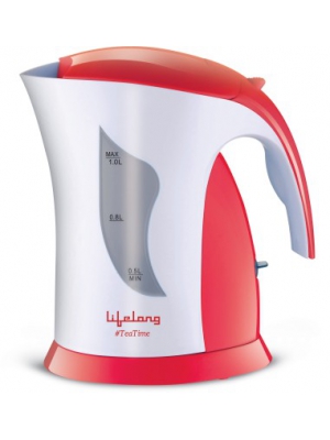 Lifelong Electric Kettle1 TeaTime 1 L(1 L, White, Red, Grey)