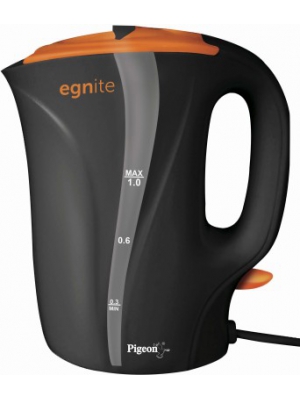 Pigeon EGNITE 1 LTR. Electric Kettle(1 L, Black, Orange)