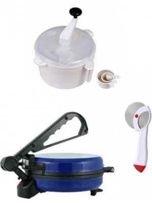 ECO SHOPEE COMBO OF NATIONAL BLUE ROTI MAKER, DOUGH MAKER AND PIZZA CUTTER Roti/Khakhra Maker(Blue)