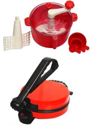 ECO SHOPEE COMBO OF RED ROTIMAKER WITH RED DOUGH MAKER Roti/Khakhra Maker(Red)