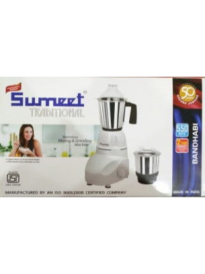 Sumeet Bhandabi 550 W Mixer Grinder(White, 2 Jars)