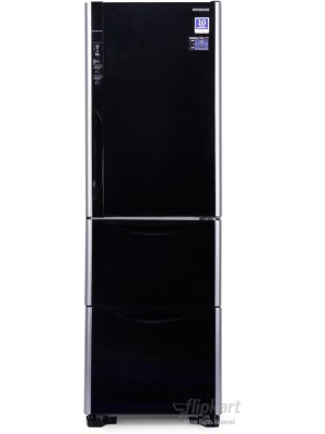 Hitachi 390 L Frost Free Triple Door Refrigerator(R-SG37BPND, Glass Black, 2016)