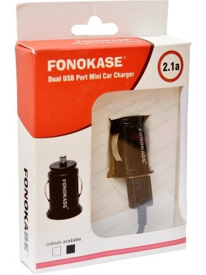 Fonokase -protect in style 2.1 amp Turbo Car Charger(Black)