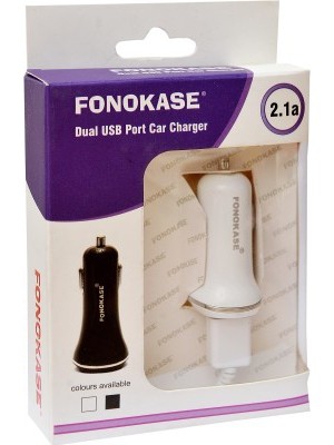 Fonokase -protect in style 2.1 amp Turbo Car Charger(White)