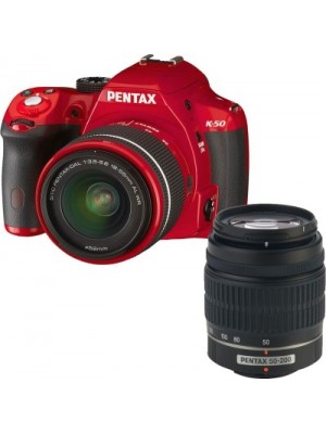 Pentax K 50 (Double Body with DA 18 - 55 mm F3.5 - F5.6 AL WR and DA 50 - 200 mm) DSLR Camera(Red)