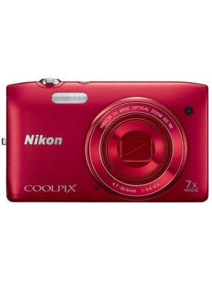 Nikon S3500 Point & Shoot Camera(Red)