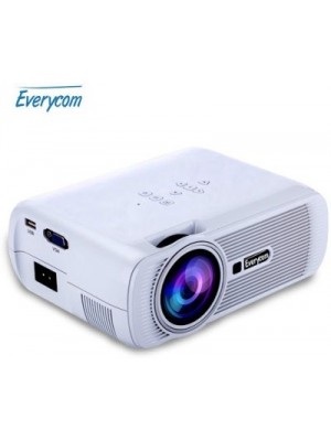 Everycom 1800 lm LED Corded Portable Projector(White)