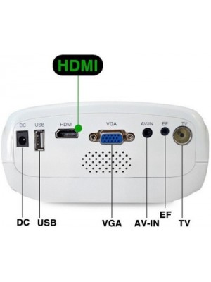 Wonder World ® Mini E03 Multimedia AV TV VGA HDMI Video 50 lm LED Corded Portable Projector(White)
