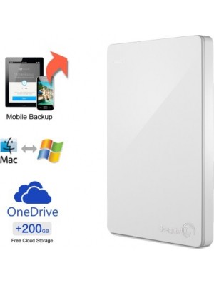 Seagate Backup Plus Slim 1 TB Wired External Hard Disk Drive(White, Mobile Backup Enabled)