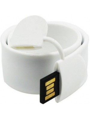 eShop Genuine PVC Bracelet Shaped Slap Wrist Band USB Flash Drive 16 GB Pen Drive(White)