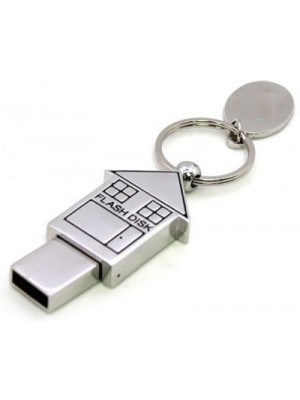 eShop Metal Home Shape Keychain 8 GB Pen Drive(Silver)
