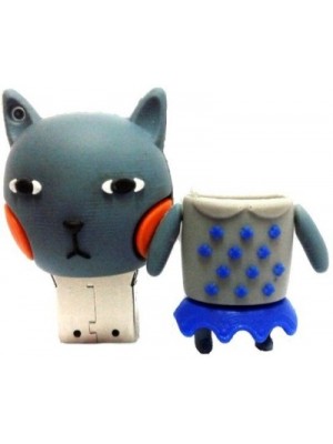 Microware Cat Girl 16 GB Pen Drive(Grey)