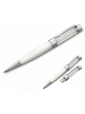 Microware White Crystal Pen 32 GB Pen Drive(Multicolor)