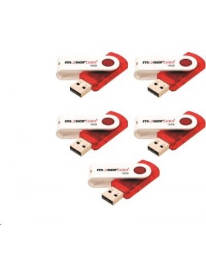 Moserbaer Pack - 5 Swivel 16 GB Pen Drive(Red)