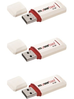 Moserbaer Pack of 3 16 GB Pen Drive(White)