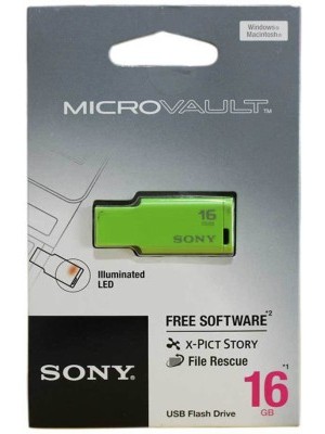 Sony USM16M 1/G IN MICROVAULT 16 GB Pen Drive(Green)
