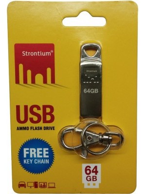 Strontium USB Ammo 64 GB Pen Drive(Silver)