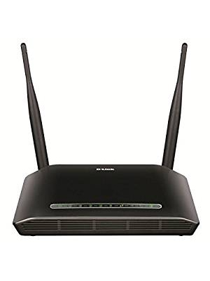 D-Link DSL-2750U Wireless N 300 ADSL2+ 4-Port Wi-Fi Router(Black)