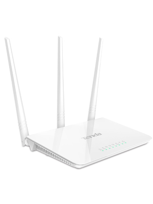 Tenda F3 300mbps Wireless Router, With 3 Fixed Antenna, 3lan, 1wan Port Router(White)