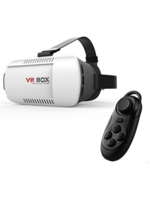 Techvik 2 In 1 Set Of VR Box Headset Virtual Reality Video 3D Glasses Google Mini Gamepad With Bluet